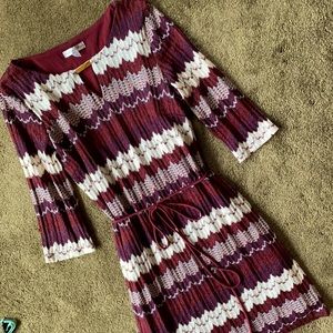 Patterned Dress with string belt▪️10P